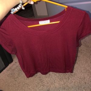 Maroon , plain cropped top